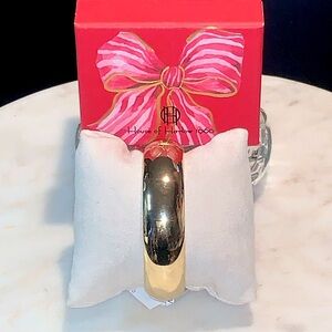 HOUSE OF HARLOW 1960 BANLE BRACELET CLAMPER GOLD NIB